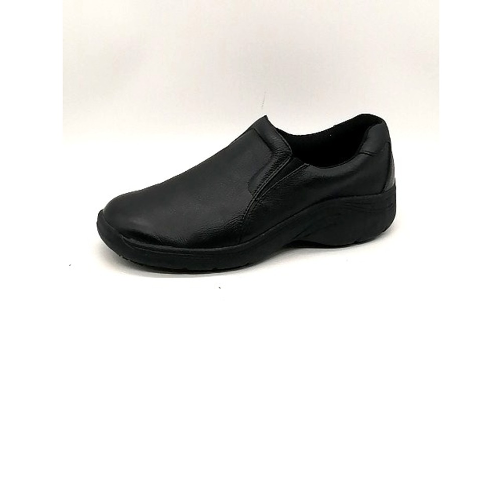 Safe T Step Loafer Womens Black 7.5 Leather Clog Work Shoes Slip Resistant 25288